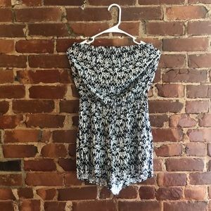 Tube top tribal print romper